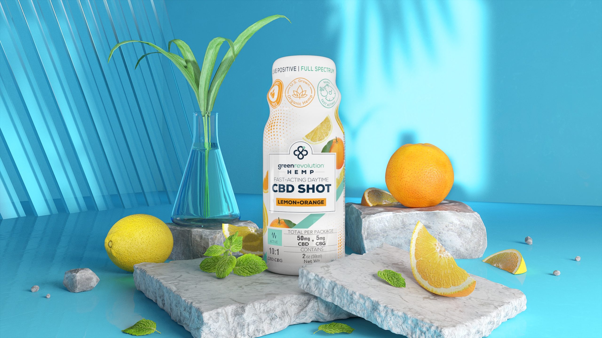 CBD lemon and orange shot