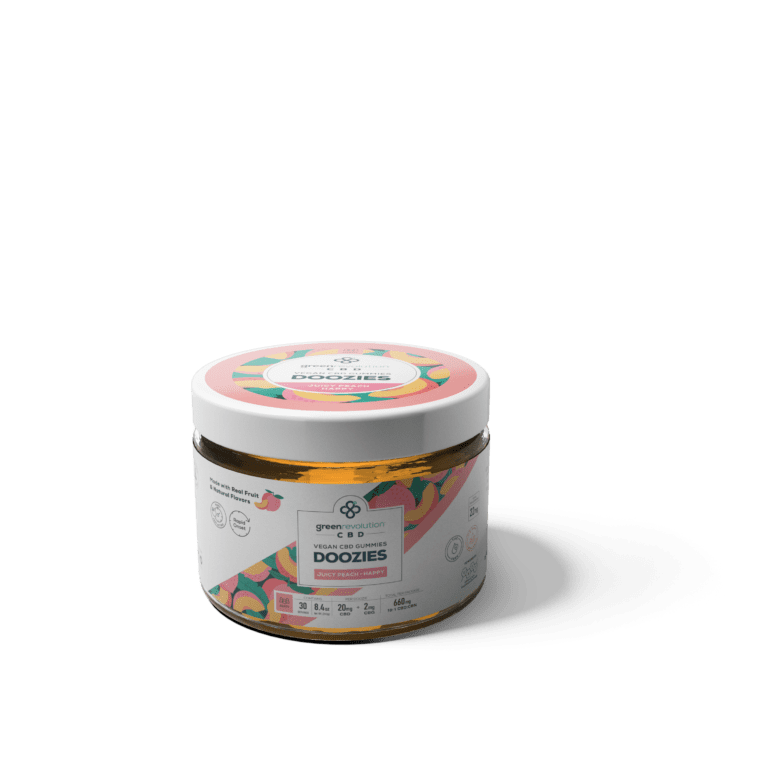 juicy peach vegan CBD gummies